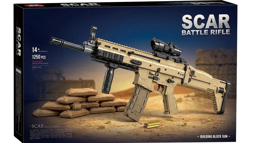 Wholesale SCAR Battle Rifle Building Block Model Set 1850pcs DIY Mini Bricks Collectible Display Toy for Adults Teens 14+