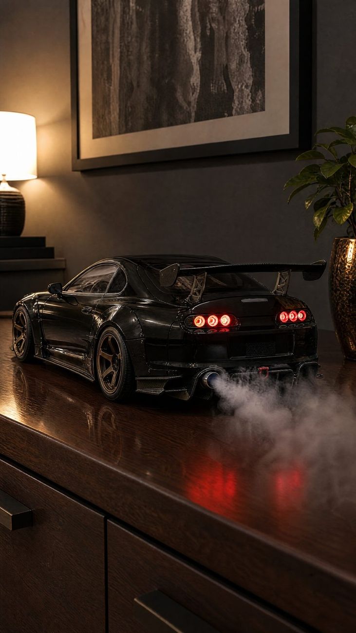 Wholesale 1:32 Alloy Diecast Black Supra Tuned Model Car Toy Pull Back With Light And Sound Collectible Display Gift for Kids Boys