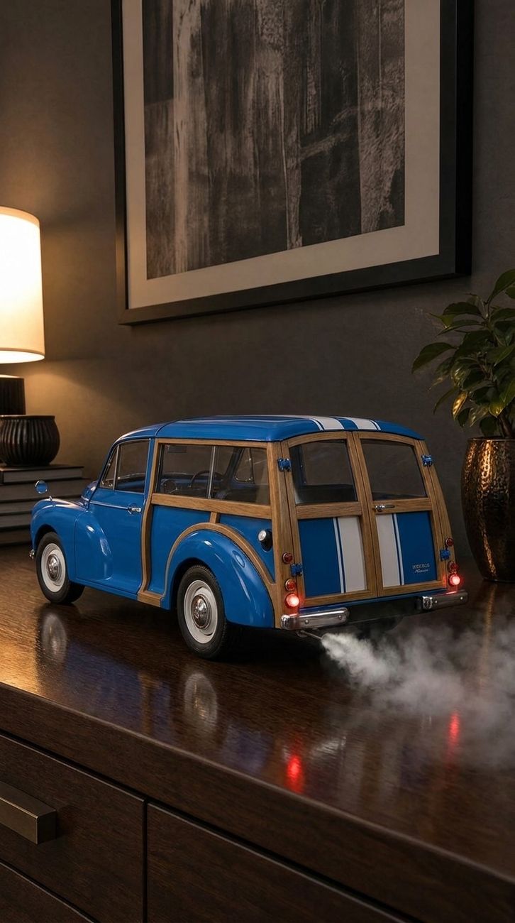 Wholesale 1:32 Alloy Diecast Morris Minor Traveller Model Car Toy Pull Back With Light And Sound Collectible Display Gift for Kids Boys