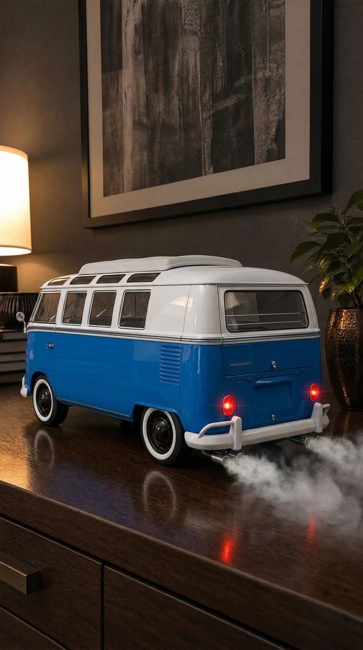 Wholesale 1:32 Alloy Diecast VW T2 Camper Van Model Car Toy Pull Back With Light And Sound Collectible Display Gift for Kids Boys