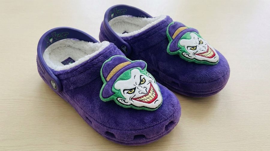 Wholesale Joker Plush Clogs Cartoon Fuzzy Slippers Sherpa-Lined Winter Indoor Outdoor Garden Shoes Unisex