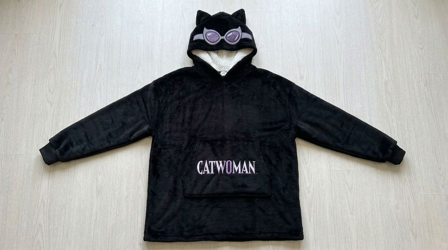 Wholesale Catwoman Character Hoodie Cartoon Plush Hooded Sweatshirt Sherpa Lining Cosplay Loungewear Unisex