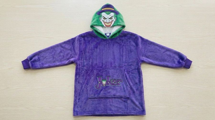 Wholesale Joker Character Hoodie Cartoon Plush Hooded Sweatshirt Sherpa Lining Cosplay Loungewear Unisex