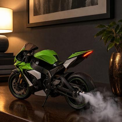 Green Ninja Motorcycle Diecast Model Cars & Vehicles