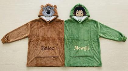 Baloo & Mowgli Couple Plush Hoodies