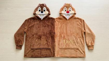 Chip & Dale Couple Plush Hoodies