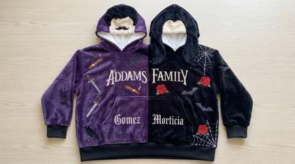 Gomez & Morticia Couple Plush Hoodies