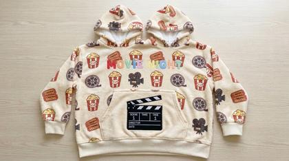 Movie Night Popcorn Couple Plush Hoodies
