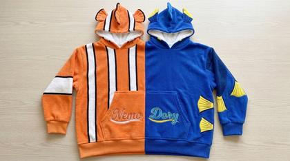 Nemo & Dory Couple Plush Hoodies