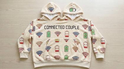 Wi-Fi & Battery Connected Couple Couple Plush Hoodies